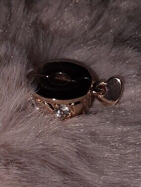 NWOT Rose Gold Heart Charm Swarovski Crystals Clip Bead